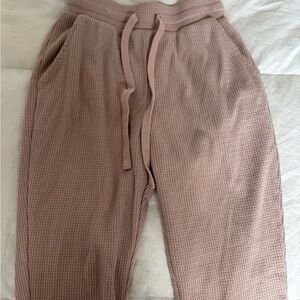 Pink Waffle Knit Joggers